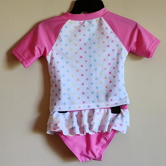 Disney Baby Girl Minni Mouse Swimsuit Set Sun Guard UPF 50+ Size 3-6 Months - Picture 2 of 4